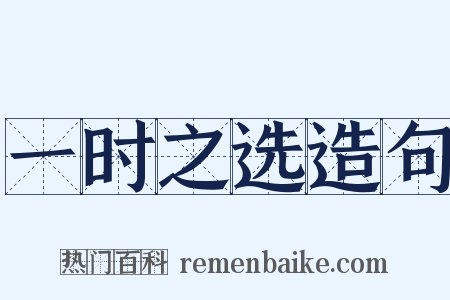 一时之选造句是什么意思的图片